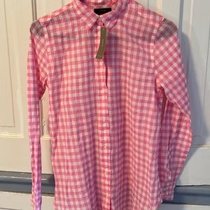 J. Crew womens boy size 0 plaid long sleeve button shirt brand new.